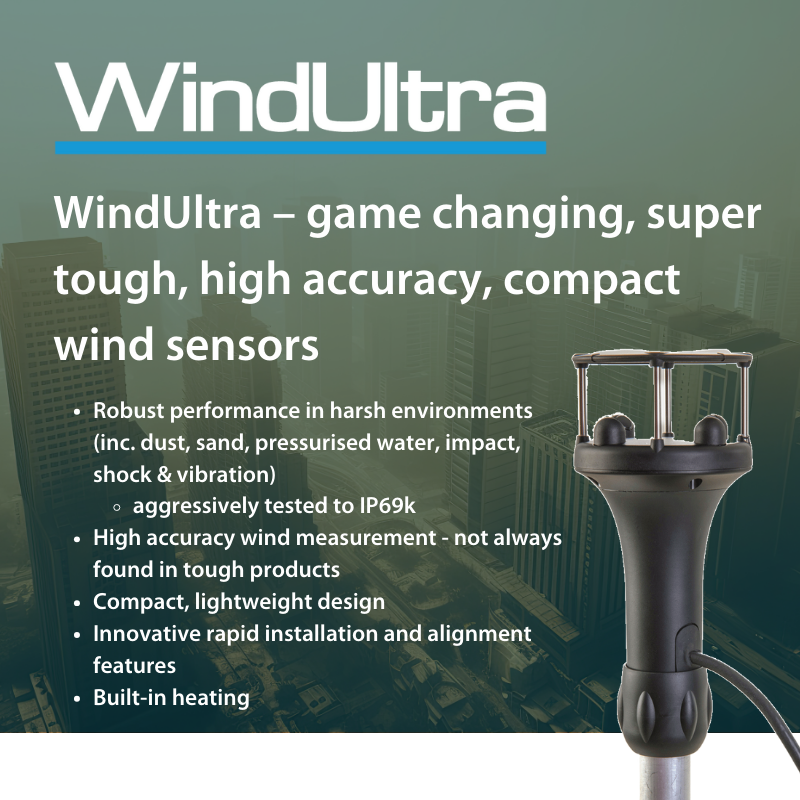 WindUltra wind sensors with IP69K