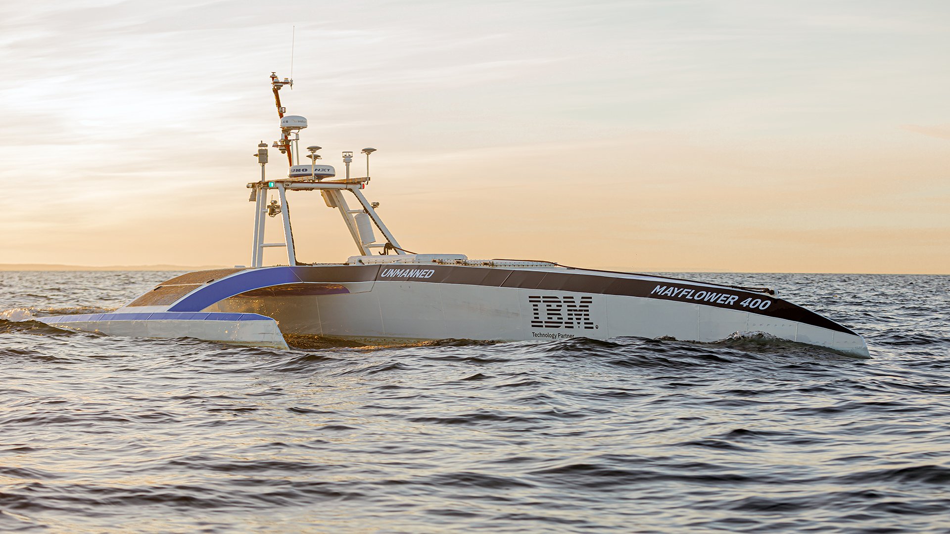 Autonomous surface vessel at sea